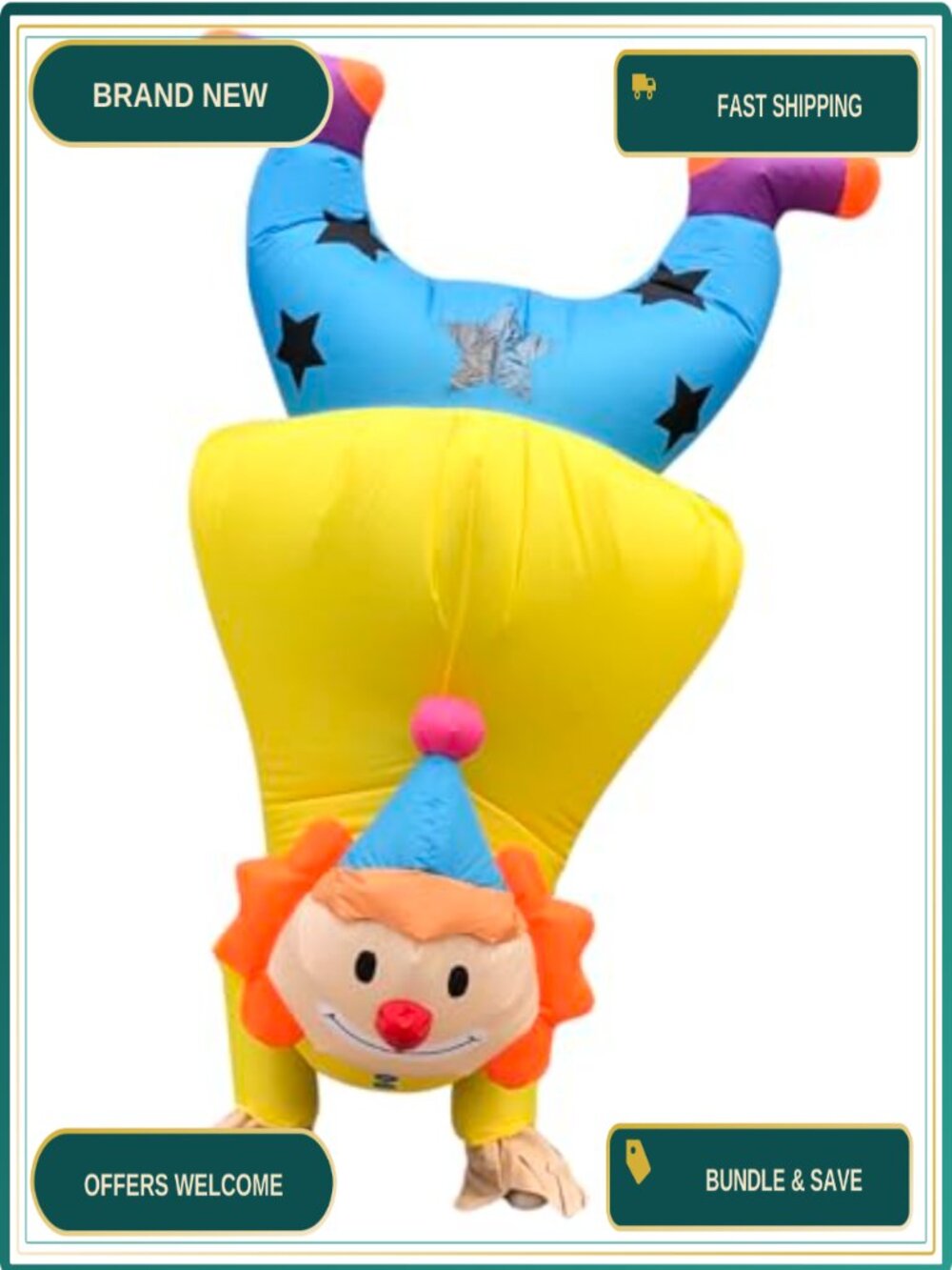 Inflatable Clown Costume Adult Blow Up Suit Halloween Cosplay